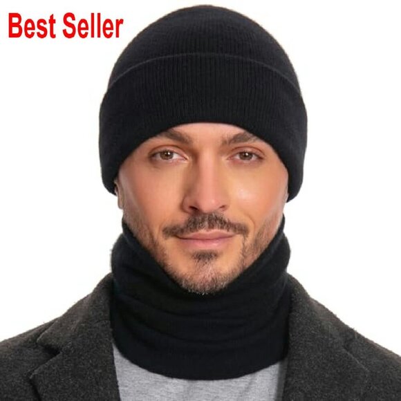 100% Merino Wool Double Layer Beanie Unisex Winter Hat Toque Cuffed main image 5